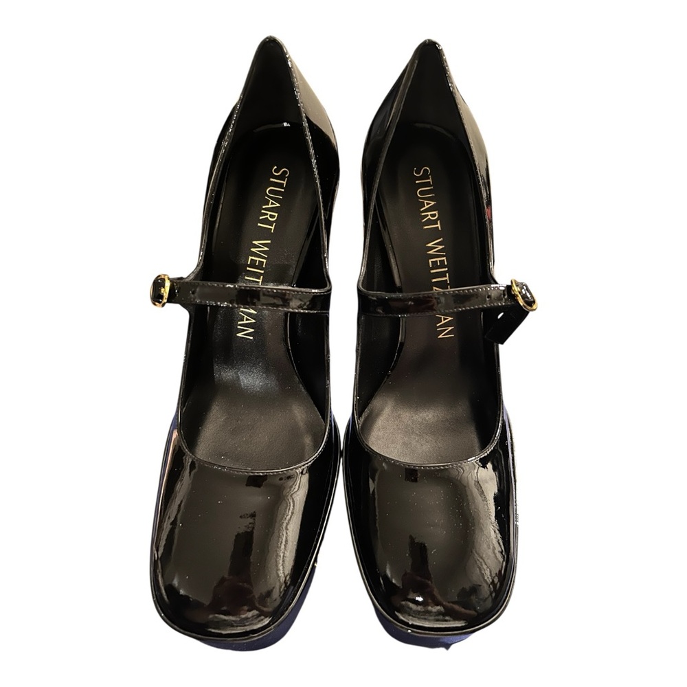 Stuart Weitzman Skyhigh 145 Mary Jane Platform Pumps Black Patent 9B New in Box - Picture 8 of 14